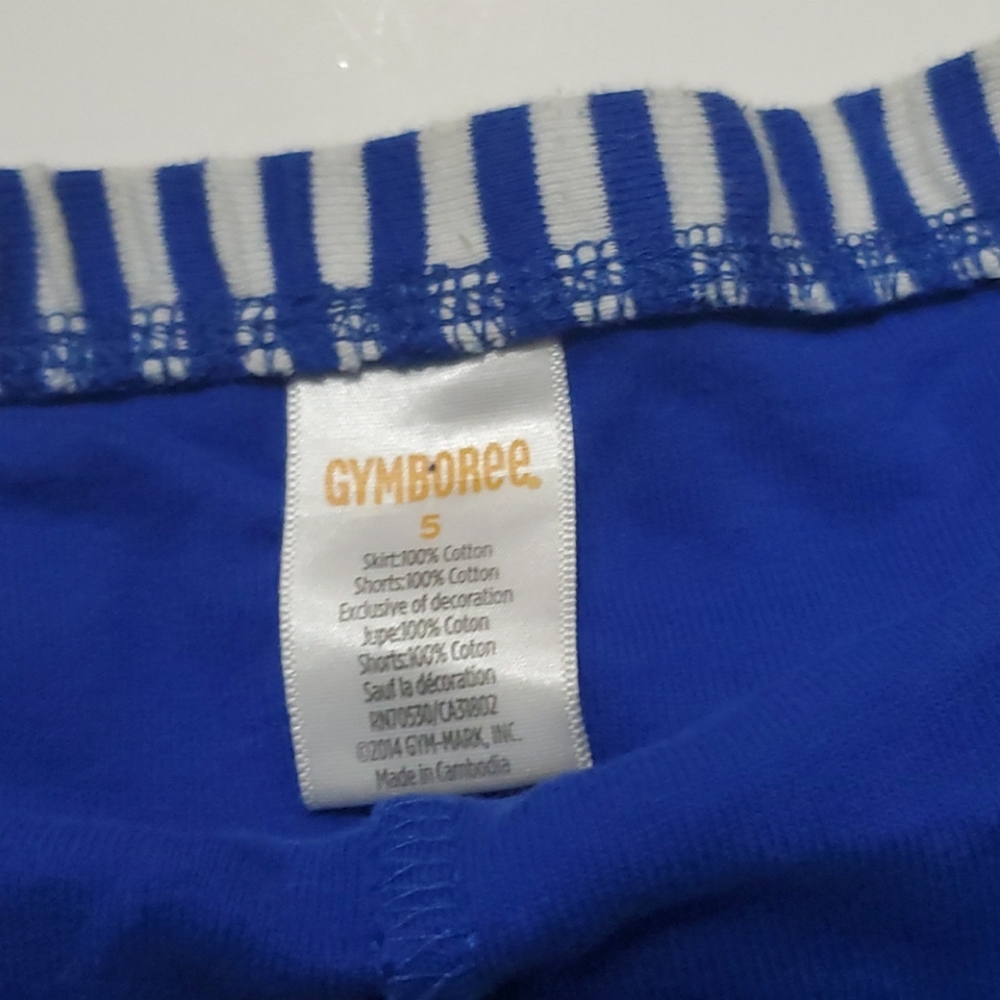 Gymboree Girls Blue & White Striped Skort-5 - Picture 4 of 10